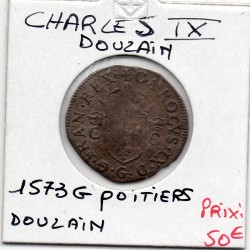 Douzain Charles IX G Poitier 1573 pièce de monnaie royale