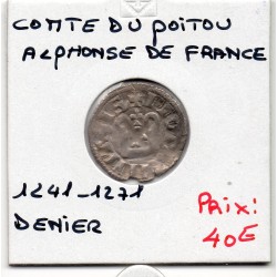 Comté de Poitou, TTB Alphonse de France (1249-1267) Denier