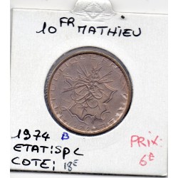 10 francs Mathieu 1974 tranche B , France pièce de monnaie