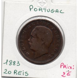Portugal 20 reis 1883 TB, KM 527 pièce de monnaie