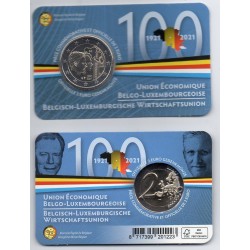 2 euros commémorative Belgique 2020 union Belgique Luxembourg version francaise piece de monnaie €