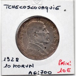 Tchecoslovaquie 10 korun 1928 TTB, KM 12 pièce de monnaie