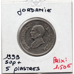 Jordanie 5 Piastres 1413 AH - 1993 Sup+, KM 54 pièce de monnaie