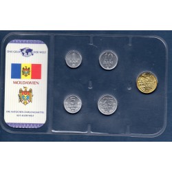moldavie Série 5 pièces 1996-2008 FDC pièces de monnaie