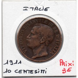Italie 10 centesimi 1911 TTB-, KM 51 pièce de monnaie