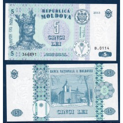 Moldavie Pick N°9g, Billet de Banque de 5 Lei 2013