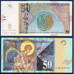 Macedoine Pick N°15a, Billet de banque de 50 Denari 1996