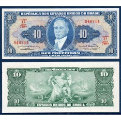 Bresil Pick N°167b, Billet de banque de 10 Cruzeiros 1963
