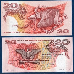 Papouasie Pick N°10b, Billet de banque de 20 Kina 1995-1996