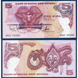 Papouasie Pick N°13e Billet de banque de 5 Kina 2002