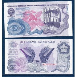 Yougoslavie Pick N°98a, Neuf Billet de banque de 500000 Dinara 1989