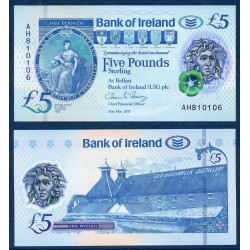 Irlande du nord Pick N°newBOI, Bank of Ireland Billet de Banque de 5 pounds 2017