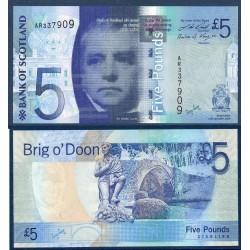 Ecosse Pick N°124b, Neuf Billet de banque de 5 pounds 2009 Bank Of Scotland