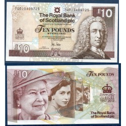 Ecosse Pick N°368, Billet de banque de 10 pounds 2012 Royal Bank of Scotland