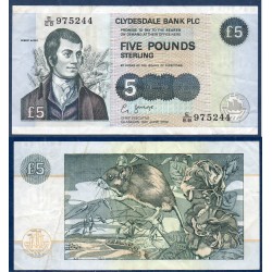 Ecosse Pick N°218d, Billet de banque de 5 pounds 2002 Clydesdale bank