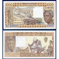 BCEAO Pick 607Hh pour le Niger, Billet de banque de 1000 Francs CFA 1987