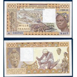BCEAO Pick 107Aa pour la Cote d'Ivoire, Billet de banque de 1000 Francs CFA 1988