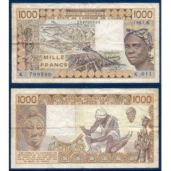 BCEAO Pick N°707Kf pour le Senegal, Billet de banque de 1000 Francs CFA 1985