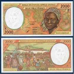 Afrique Centrale Pick 203Eh pour le Cameroun , Billet de banque de 2000 Francs CFA 2002