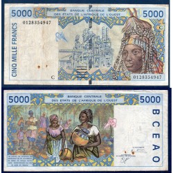 BCEAO Pick 313Ck pour le burkina Faso, Billet de banque de 5000 Francs CFA 2001