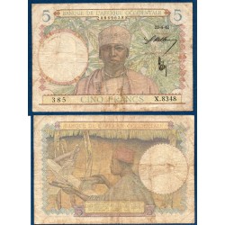 AOF Pick 25a, Billet de banque de 5 Francs CFA 15.6.1942