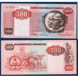 Angola Pick N°120b, Neuf Billet de banque de 500 Kwansas 1984
