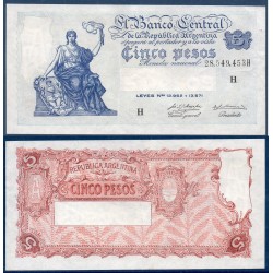 Argentine Pick N°264, Sup Billet de banque de 5 Pesos 1951-1959