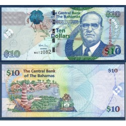 Bahamas Pick N°73A, Billet de banque de 10 dollars 2009