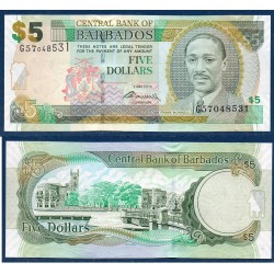 Barbade Pick N°67c, Billet de banque de 5 dollars 2012