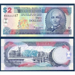Barbade Pick N°60, Neuf Billet de banque de 2 dollars 2000