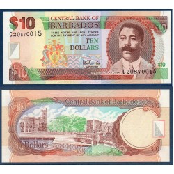 Barbade Pick N°56, Neuf Billet de banque de 10 dollars 1999