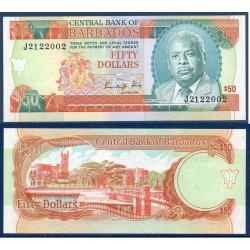 Barbade Pick N°40a, Neuf Billet de banque de 50 dollars 1989