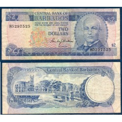 Barbade Pick N°30a, B Billet de banque de 2 dollars 1980
