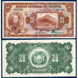 Bolivie Pick N°122a, Sup Billet de banque de 20 Bolivianos 1928