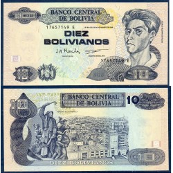 Bolivie Pick N°204c, Billet de banque de 10 bolivianos 1986 Série E