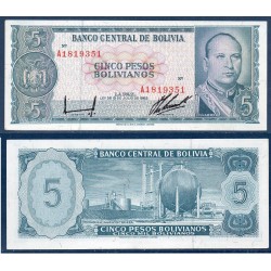 Bolivie Pick N°153a, Spl Billet de banque de 5 pesos 1962