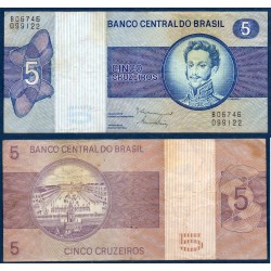 Bresil Pick N°192d, TTB Billet de banque de banque de 5 Cruzeiros 1979