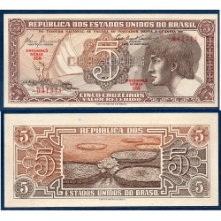 Bresil Pick N°166a, Billet de banque de 5 Cruzeiros 1961
