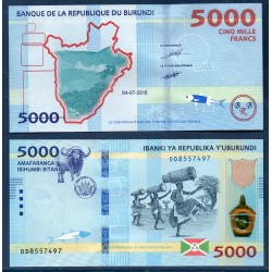 Burundi Pick N°53b, Neuf Billet de banque de 5000 Francs 2018