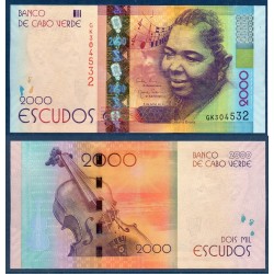 Cap vert Pick N°74, Neuf Billet de banque de 2000 escudos 2014