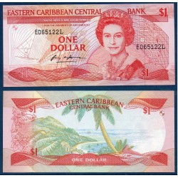 Caraïbes de l'est Pick N°21l, Neuf pour Sainte Lucie Billet de banque de 1 dollars 1988-1989