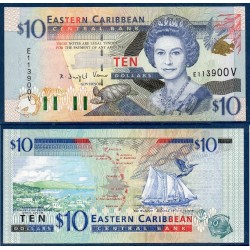 Caraïbes de l'est Pick N°38v, Pr-Neuf Saint Vincent Billet de banque de 10 dollars 2000