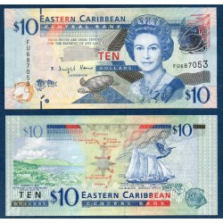 Caraïbes de l'est Pick N°52a Billet de banque de 10 dollars 2012