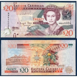 Caraïbes de l'est Pick N°53a Billet de banque de 20 dollars 2012