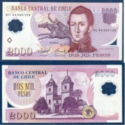 Chili Pick N°160a, Billet de banque de 2000 Pesos 2004