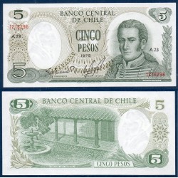 Chili Pick N°149a, Billet de banque de 5 Pesos 1975