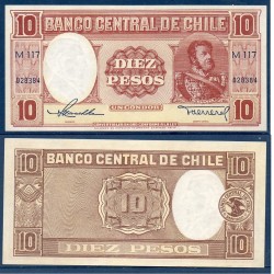 Chili Pick N°111, Neuf Billet de banque de 10 pesos 1947-1958