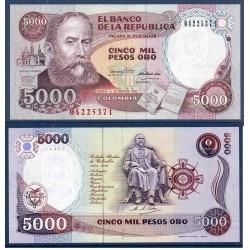 Colombie Pick N°436, Billet de banque de 5000 Pesos 1990