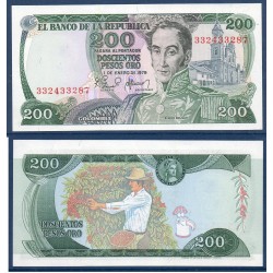 Colombie Pick N°419, Billet de banque de 200 Pesos oro 1978-1980