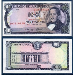 Colombie Pick N°415, Neuf Billet de banque de 100 Pesos oro 1973-1974